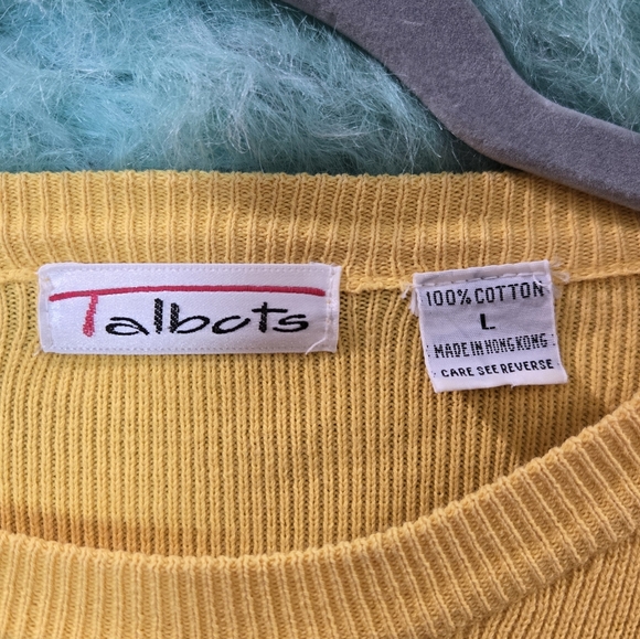 Talbots Yellow Short Sleeve Sweater Size L - Picture 8 of 8